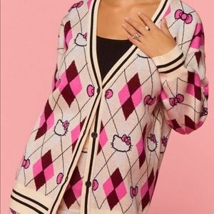 Hello Kitty & Friends Argyle Cardigan Sweater